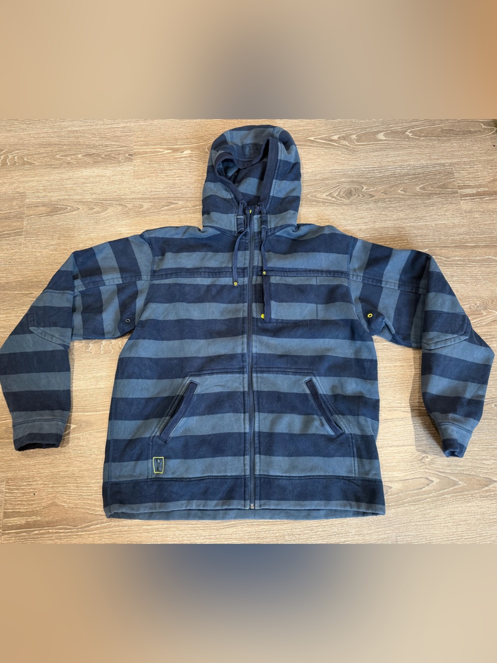 Men’s Lululemon Striped heavy Hooded Jacket - Navy Blue